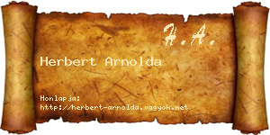 Herbert Arnolda névjegykártya